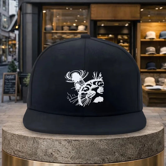Abstract Cat Face Print Street Snapback Cap