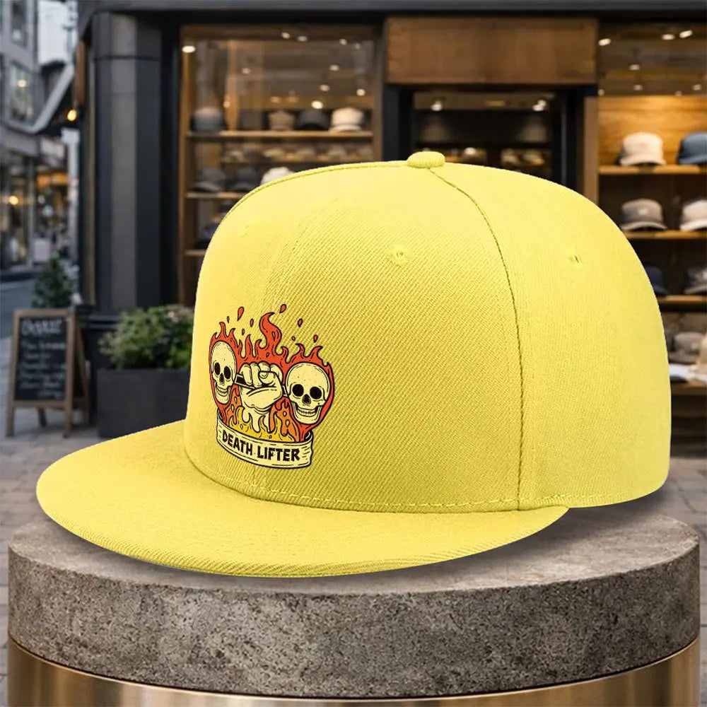 Death Lifter Skulls Flat Brim Snapback Cap