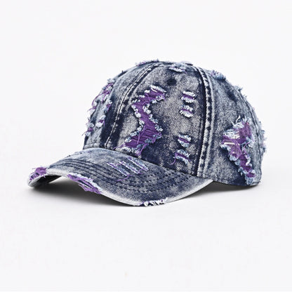 Retro Frayed Denim Adjustable Distressed Baseball Cap