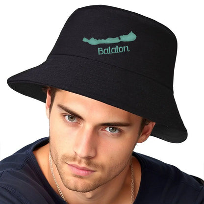 Lake Balaton Minimalist Map Design Bucket Hat