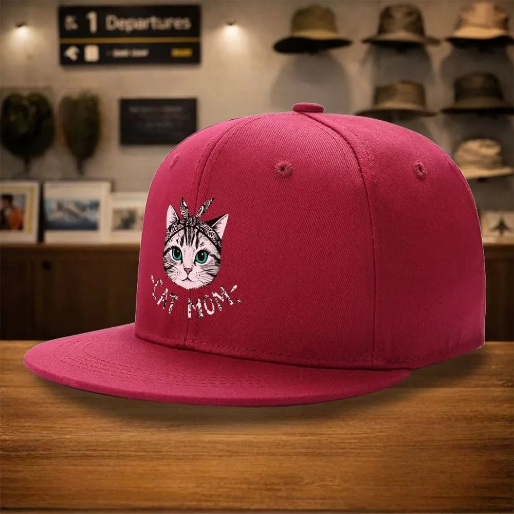 Cat Mom Bandana Graphic Street Snapback Cap
