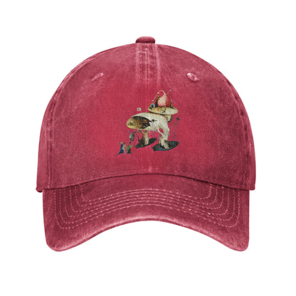 Hieronymus Bosch Garden Earthly Delights Distressed Denim Baseball Cap