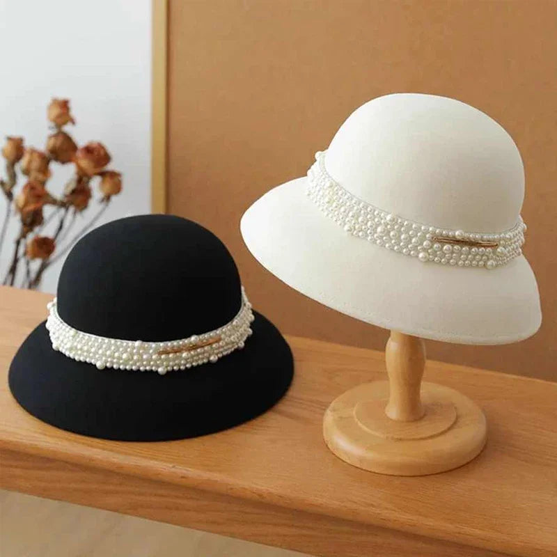 Hepburn Pearl Wide Brim Bucket Hat