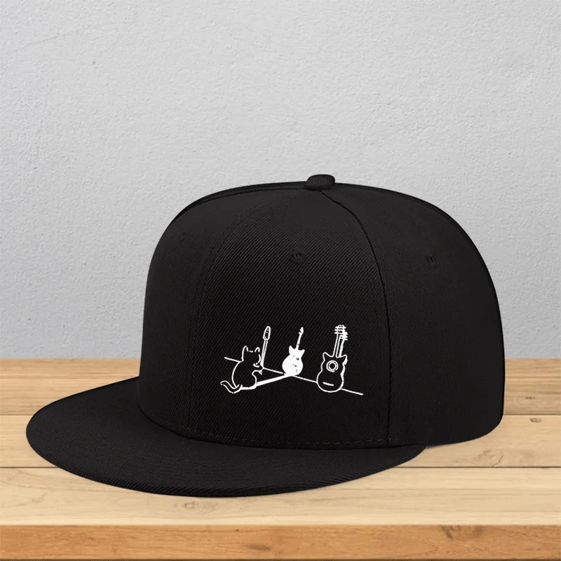 Cat Guitar Reflection Music Festival Snapback Cap