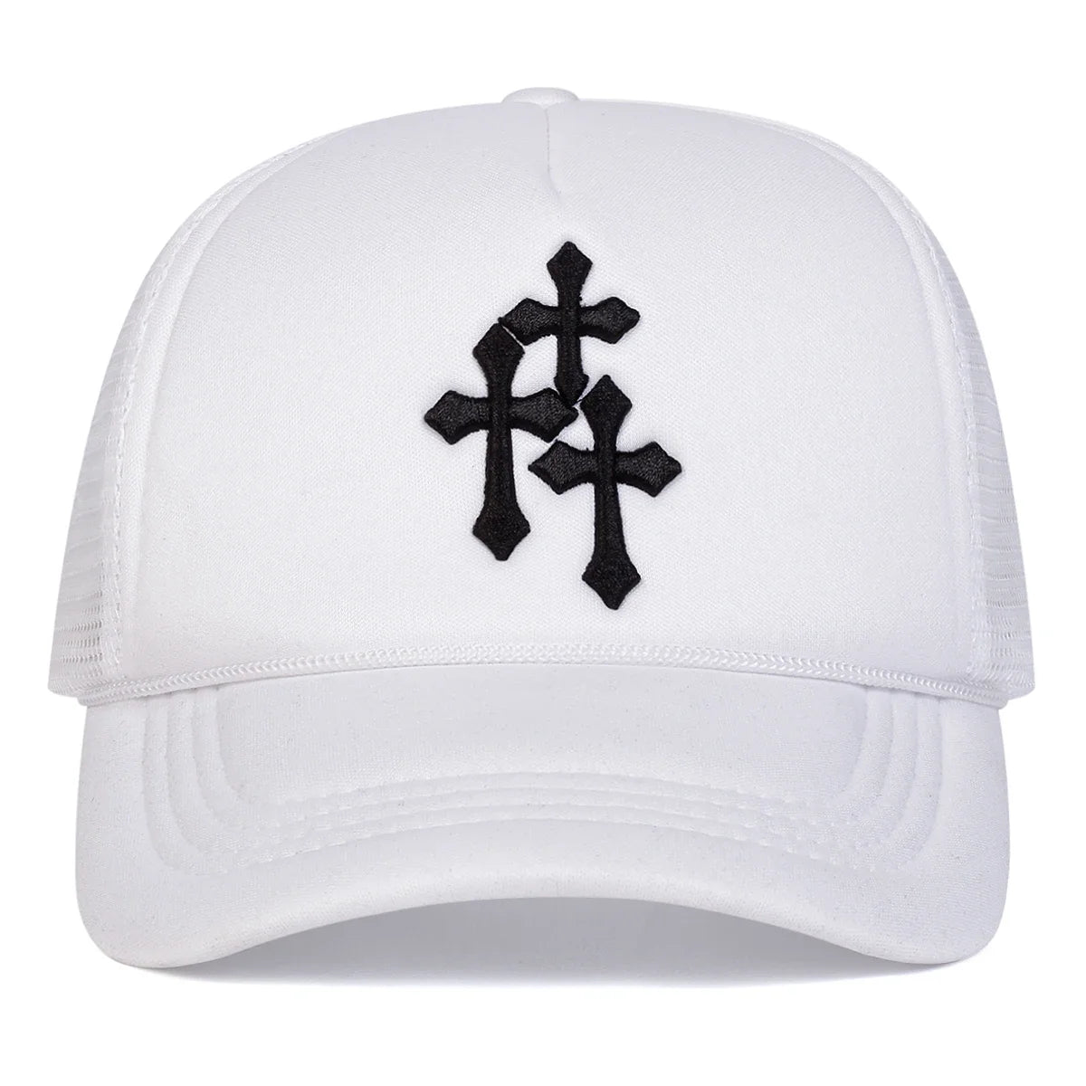 Unisex Cross Embroidery Baseball Net Caps