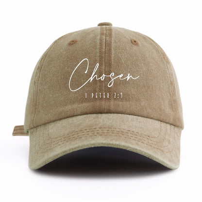 CHOSEN Print Minimalist Retro Washed Baseball Cap