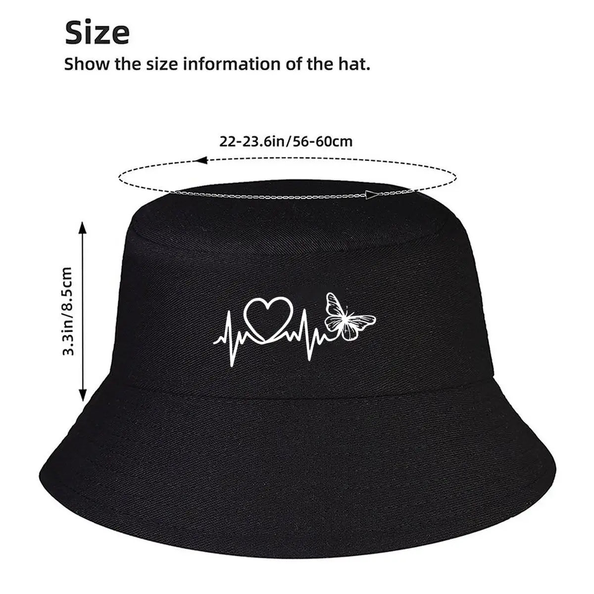 Heart And ECG Line Graphic Bucket Hat