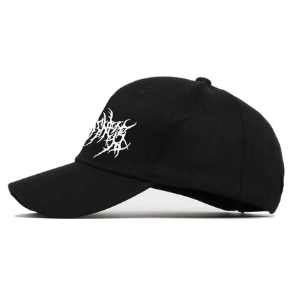 Gothic Punk Cotton Baseball Cap Embroidered Street Style