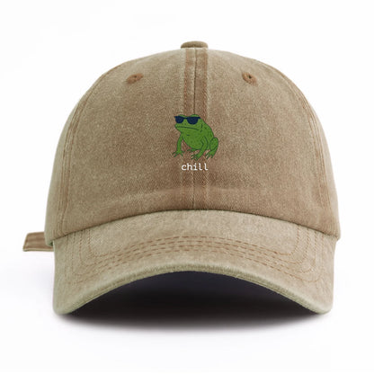 Chill Print Minimalist Retro Washed Baseball Cap
