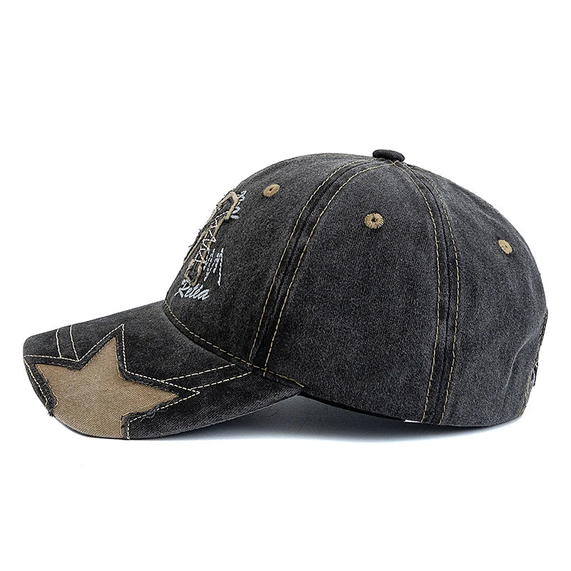 Retro M Letter Embroidery Baseball Cap Unisex