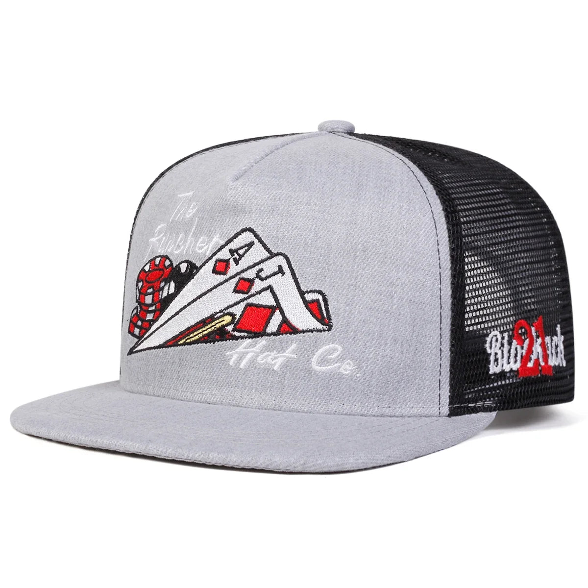 Unisex Poker Embroidery Hip-hop Net Hats