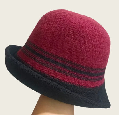 Rolled-Brim Women's Winter Bucket Hat