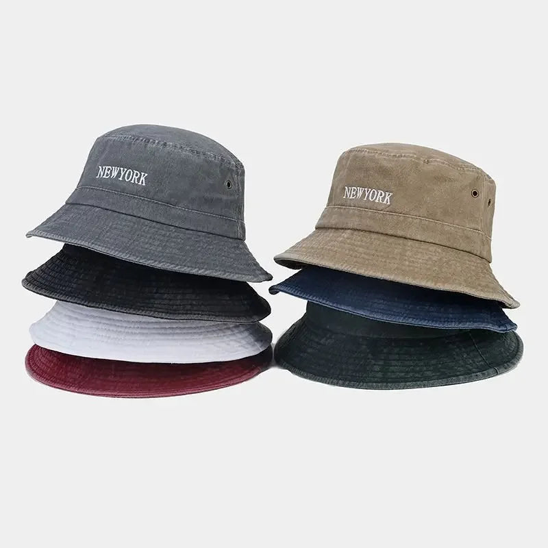 Spring Cotton Letter Travel Bucket Hat