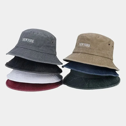 Spring Cotton Letter Travel Bucket Hat
