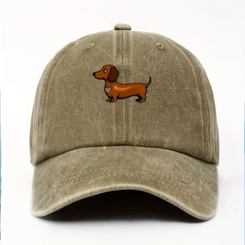 Cute Sausage Dog Printed Adjustable Baseball Cap