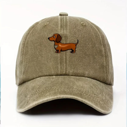 Cute Sausage Dog Printed Adjustable Baseball Cap