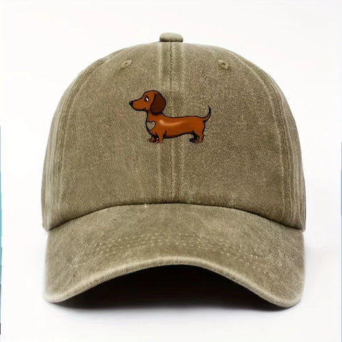 Cute Sausage Dog Printed Adjustable Baseball Cap