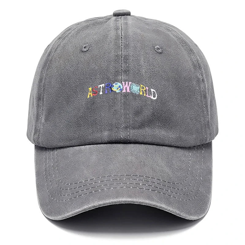 Astro Style Embroidery Vintage Cotton Baseball Cap