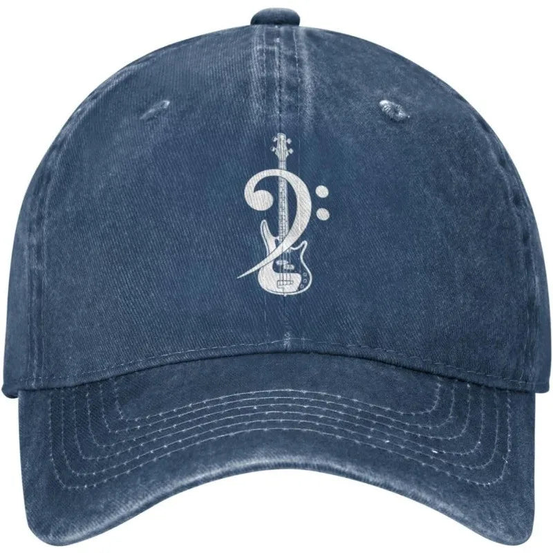 Bass Clef Bass Guitar Musician Baseball Cap