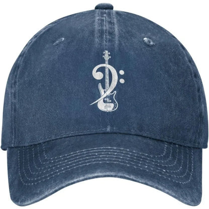 Bass Clef Bass Guitar Musician Baseball Cap
