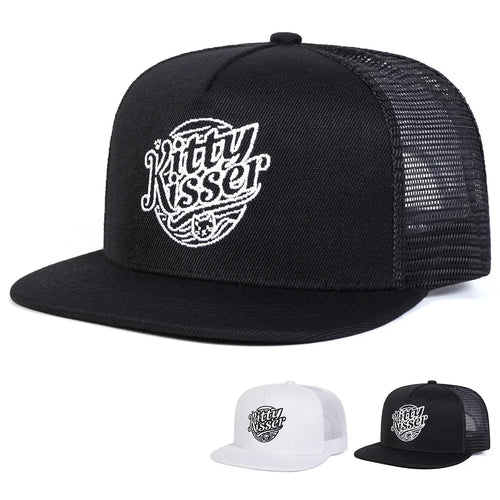 Unisex Kitty Kisser Letter Embroidery Hip-hop Net Hats