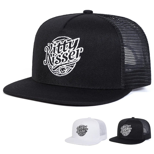 Unisex Kitty Kisser Letter Embroidery Hip-hop Net Hats