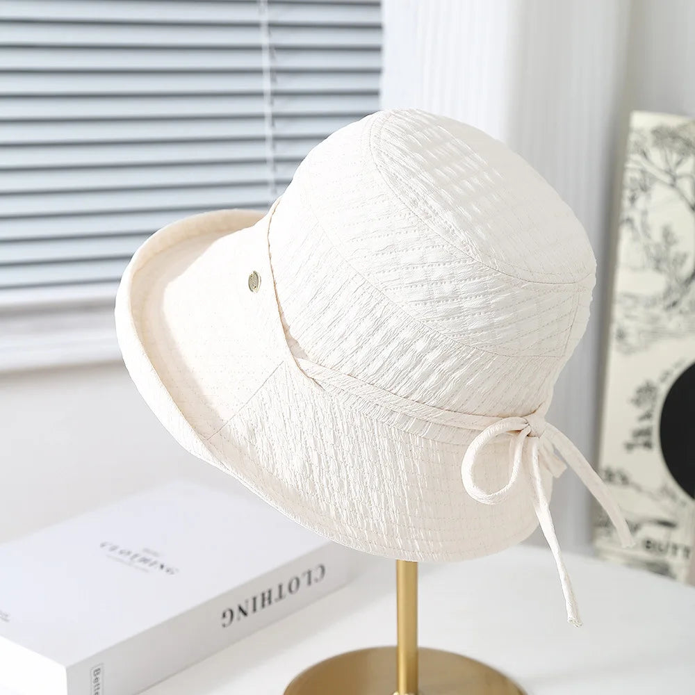Women’s Elegant Bow Foldable Bucket Hat