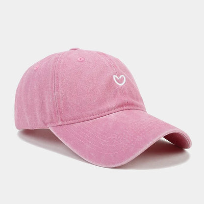 Washed Cotton Love Embroidery Retro Baseball Cap