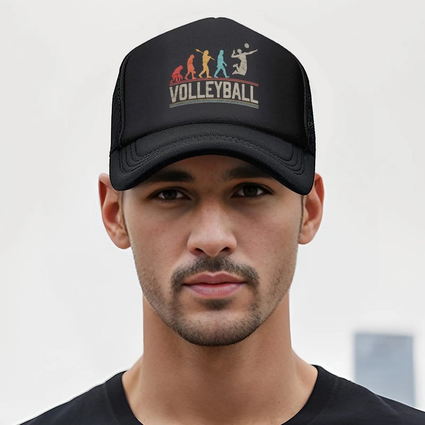 Volleyball Evolution of Man Vintage Funny Baseball Hat
