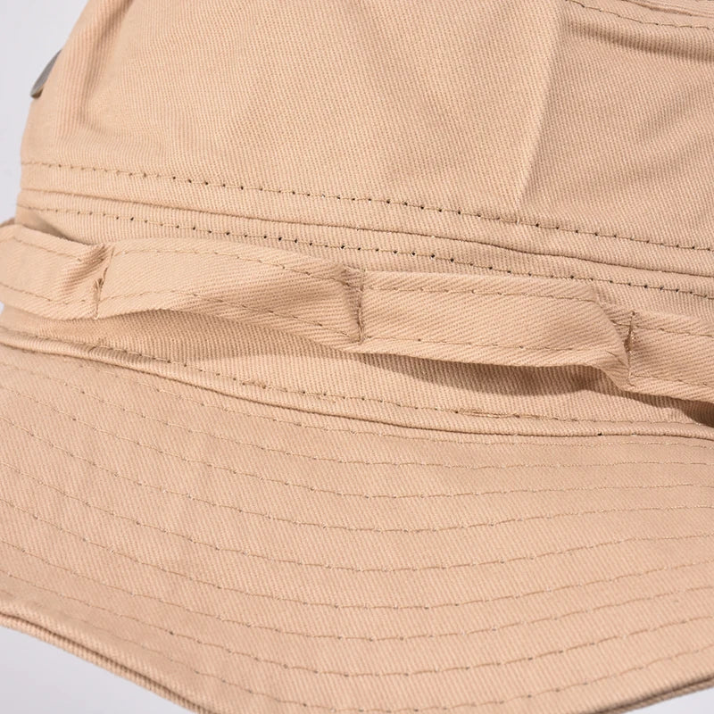 Unisex Four Seasons Cotton Bucket Hat with Pocket