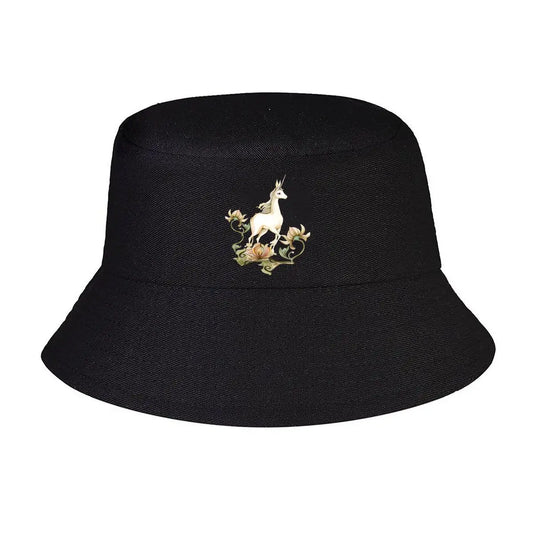 Whimsical Unicorn Floral Watercolor Bucket Hat