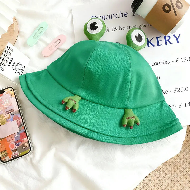 Cute 3D Frog Cartoon Bucket Hat