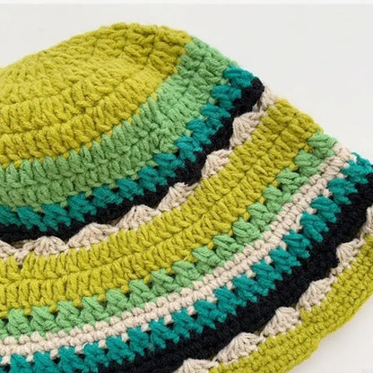 Crochet Wide Brim Anti UV Bucket Hat
