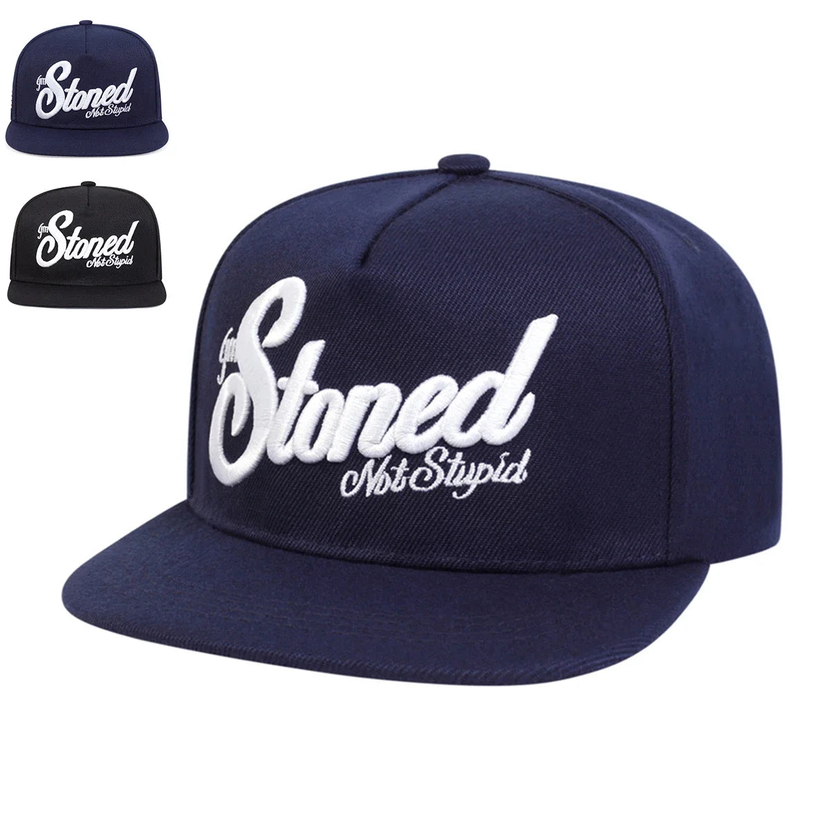 Unisex Stoned Letter Embroidery Hip Hop Snapback Cap