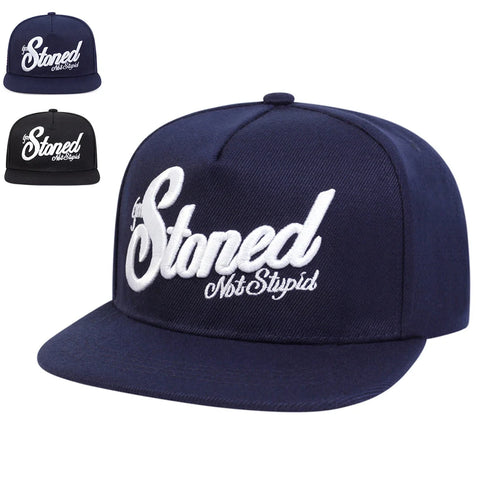 Unisex Stoned Letter Embroidery Hip Hop Snapback Cap