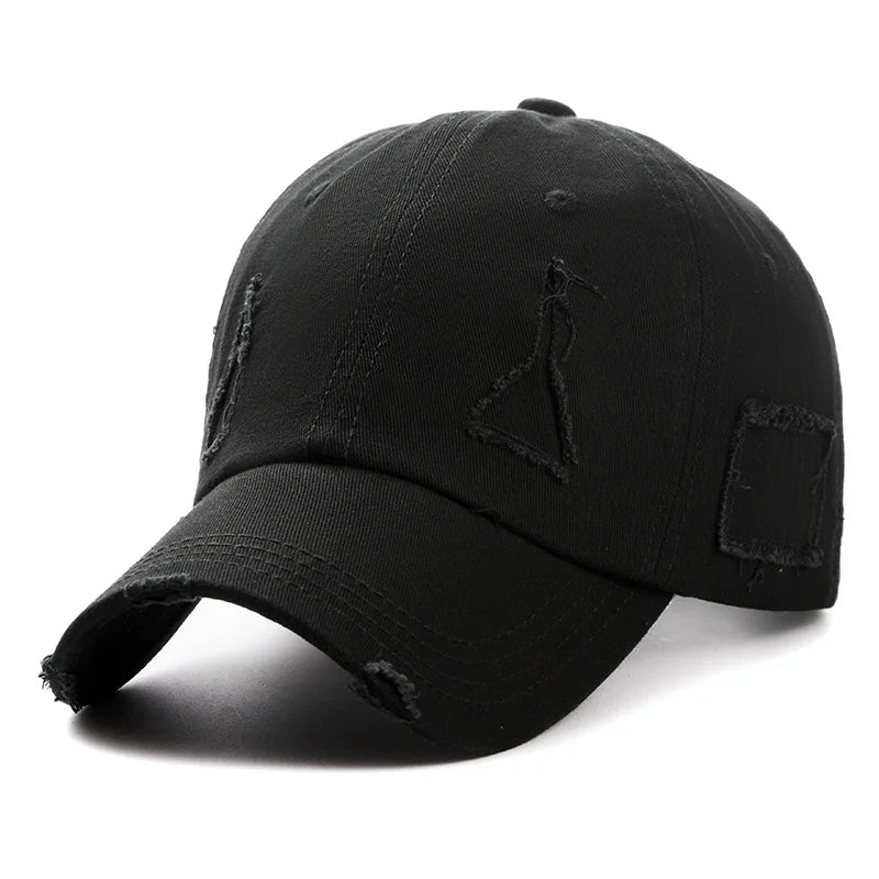 Trendy Worn Hole Streetwear Snapback Baseball Cap