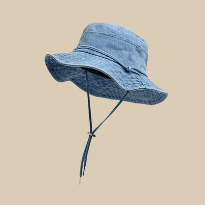 Retro Washed Denim Bucket Hat