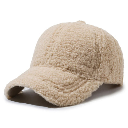 Autumn Winter Lamb Wool Plush Baseball Cap