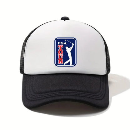 Golf Tour Printed Polyester Mesh Baseball Cap