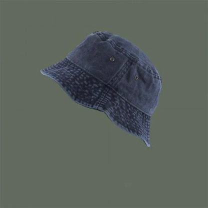Vintage Washed Denim Wide Brim Bucket Hat