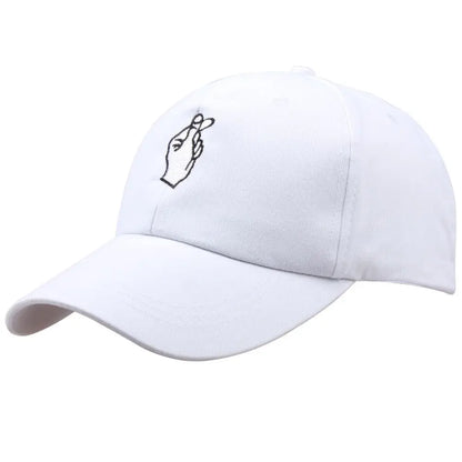 Cotton Rose Finger Gesture Snapback Baseball Cap