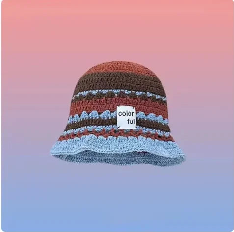 New Japanese Contrasting Color Sweet Bucket Hat