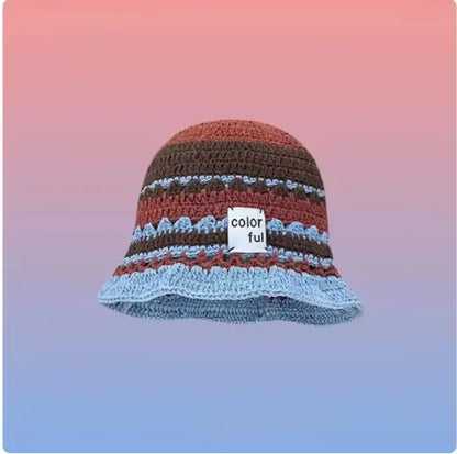 New Japanese Contrasting Color Sweet Bucket Hat