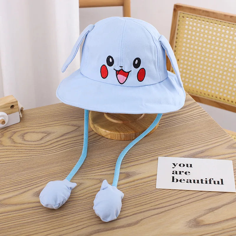 Kids Wide Brim Cotton Summer Bucket Hat