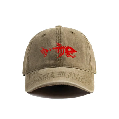Fishbone Distressed Dad Baseball Cap