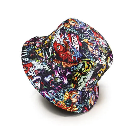 Four Seasons Cartoon Print Polyester Bucket Hat