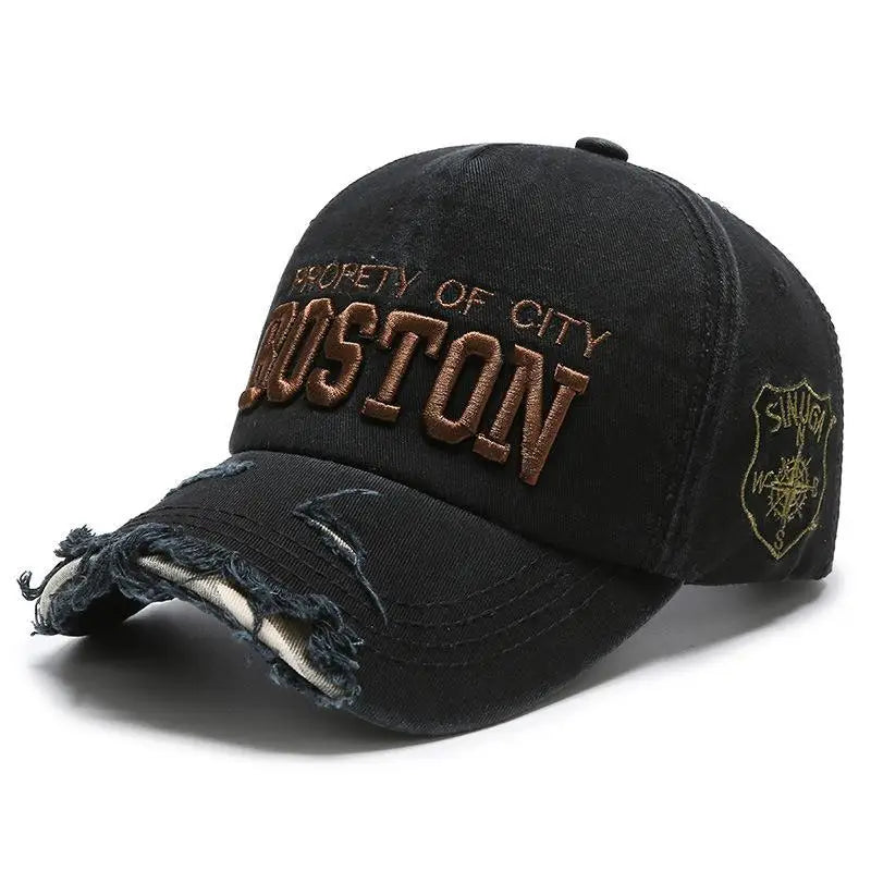 Boston Side Embroidered Hole Duckbill Baseball Cap