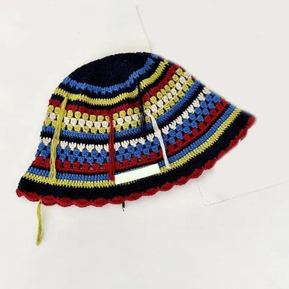 Lightweight Crochet Color Matching Girl Bucket Hat