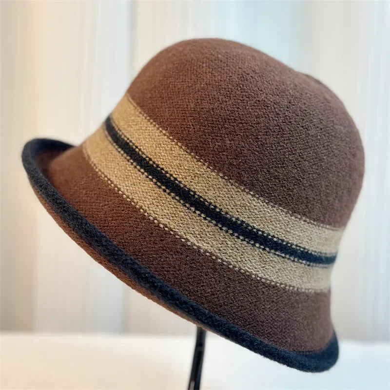 French Color Matching Retro Thermal Bucket Hat