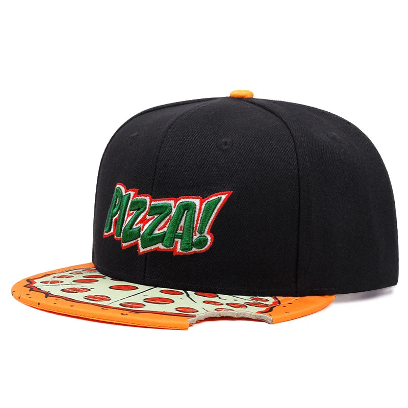 PIZZA Creative Flat Brim Street Hip Hop Baseball Hat